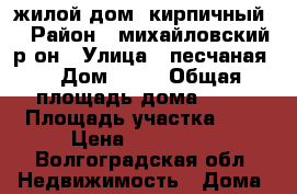 жилой дом (кирпичный) › Район ­ михайловский р-он › Улица ­ песчаная  › Дом ­ 27 › Общая площадь дома ­ 60 › Площадь участка ­ 1 › Цена ­ 830 000 - Волгоградская обл. Недвижимость » Дома, коттеджи, дачи продажа   